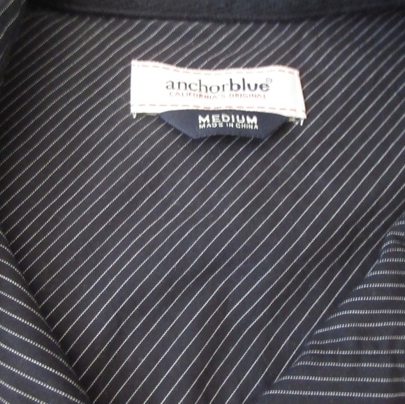 Anchor Blue Men's Short Sleeve Button Down Shirt Size Medium Blue - Picture 3 of 3
